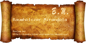 Baumholczer Mirandola névjegykártya